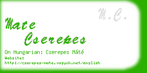 mate cserepes business card